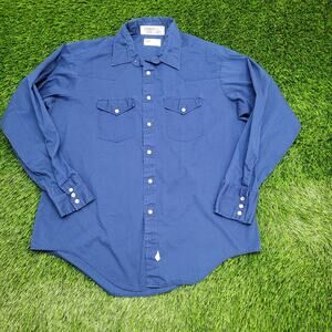 Vintage 70s Pearl-Snap Button Shirt XL 17.5 24x31 USA